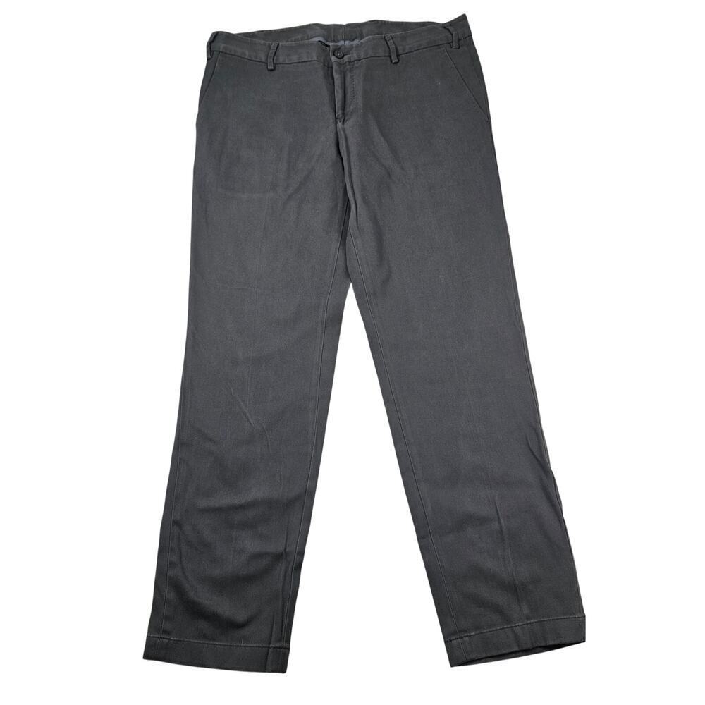 J. Hilburn tailored fit sz 35 x 28.5 grey chino slacks pants casual career mens